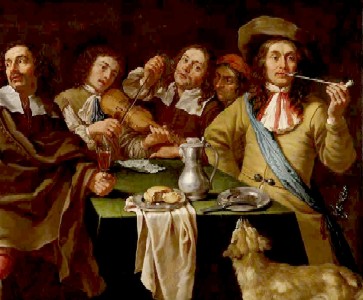 Soldiers Drinking and Smoking in a Tavern