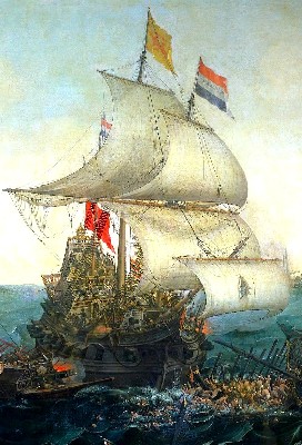 Dutch Ships Running Down Spanish