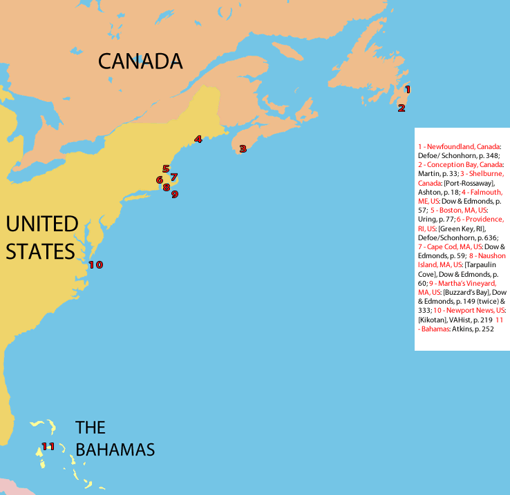 Watering Stops in North America and Bahamas during the GAoP