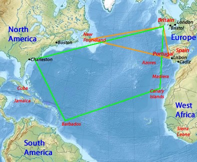 North Atlantic Trade Routes