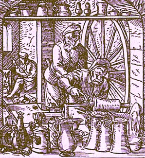 Pewterer at Work 16th Century