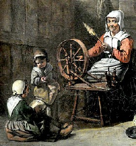 Woman at Spinning Wheel