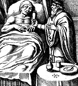 Apothecary treating a patient