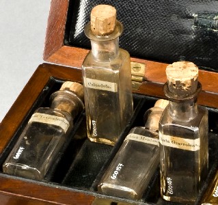 Corked Bottles in Medicine Chest