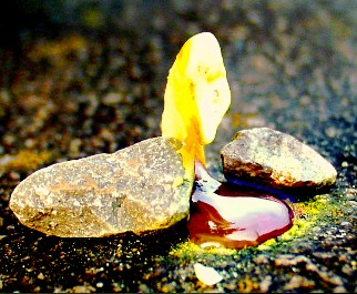 Burnt Sulfer emitting a red liquid