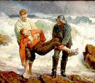 Bringing A Drowned Man to Shore