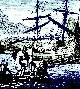 Natives Bringing Supplies to a ship