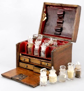 Glass Stoppers in 18th century Chest