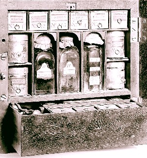 Tin Boxes in Medicine Chest 