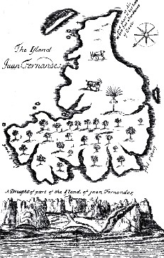 Edward Cooke's draught of Juan Fernandez Island