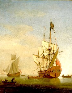 An English Sixth Rate Firing a Salute